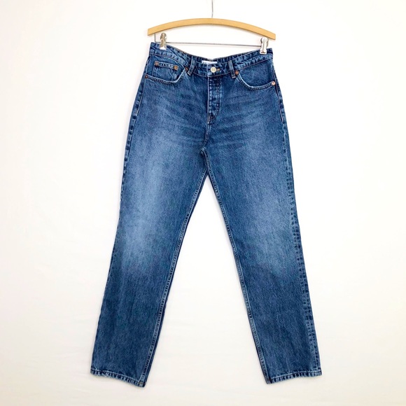 Zara Jeans Zara Straight Leg Button Fly High Rise Jeans Poshmark